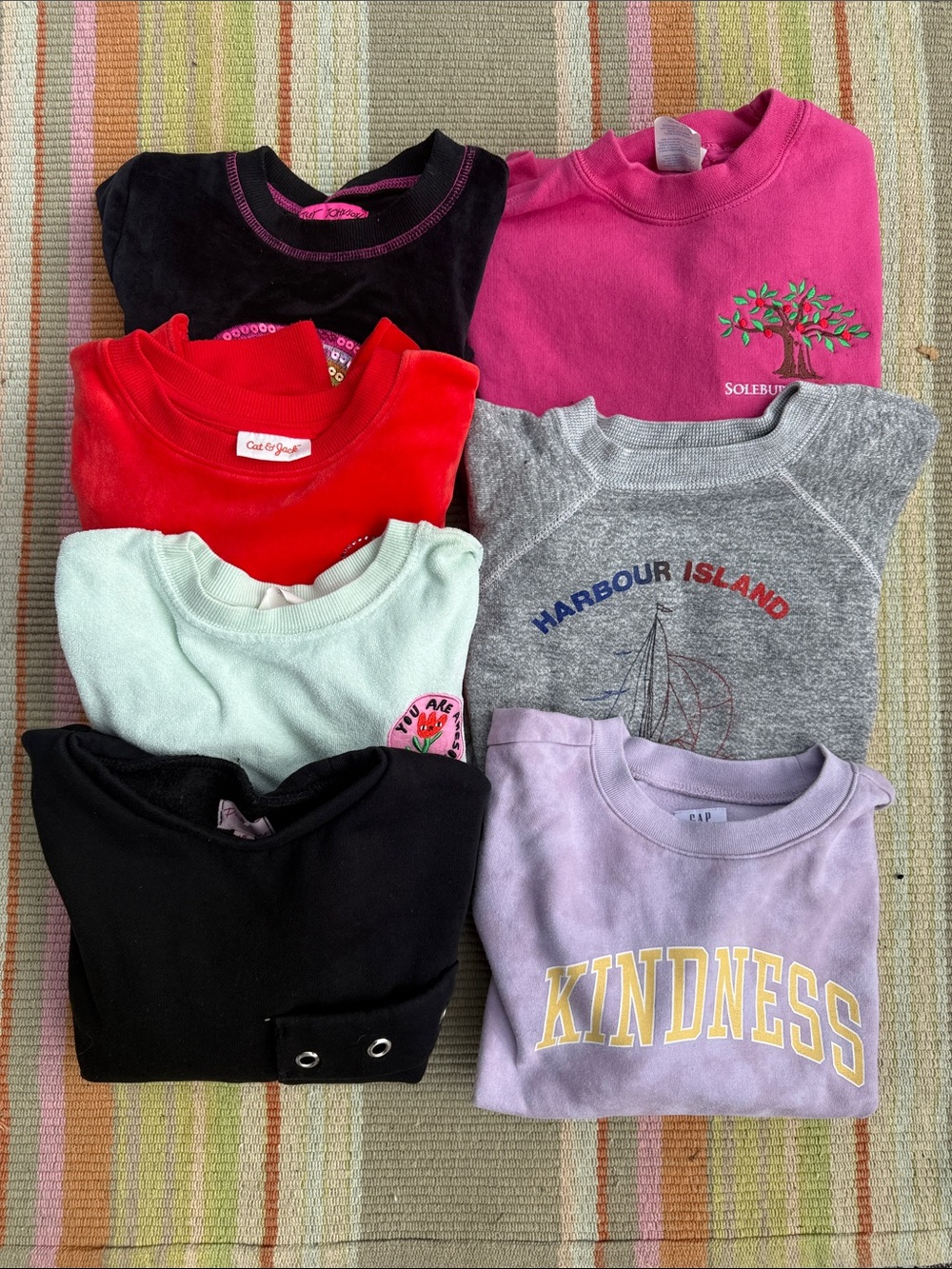 7 sweatshirt bundle - GAP, vintage Harbour Island, Betsy Johnson, Cat and Jack